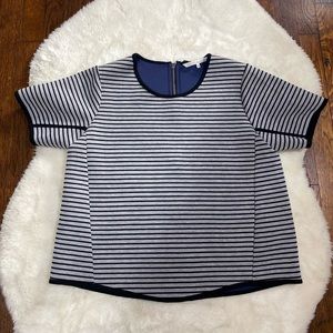 Rachel Rachel Roy Stripe Expose Zipper Back Top Size XL